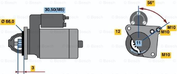 BOSCH 0 001 107 476 - Starteris autodraugiem.lv