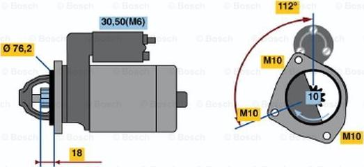 BOSCH 0 001 107 501 - Starteris autodraugiem.lv