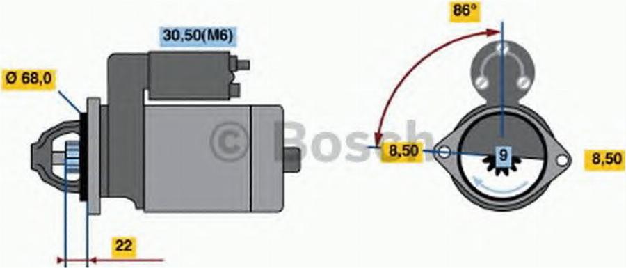 BOSCH 0001107098 - Starteris autodraugiem.lv