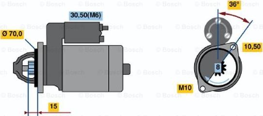 BOSCH 0 001 107 092 - Starteris autodraugiem.lv