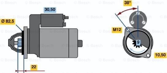 BOSCH 0 001 107 044 - Starteris autodraugiem.lv