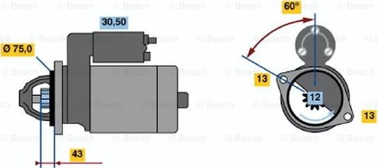 BOSCH 0 001 107 080 - Starteris autodraugiem.lv