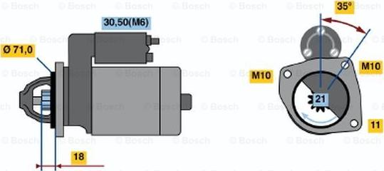 BOSCH 0 001 107 082 - Starteris autodraugiem.lv