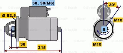 BOSCH 0 001 107 037 - Starteris autodraugiem.lv