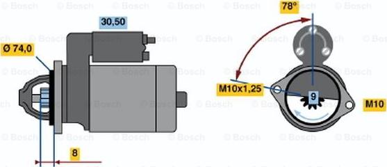 BOSCH 0 001 107 079 - Starteris autodraugiem.lv