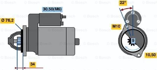 BOSCH 0 001 107 070 - Starteris autodraugiem.lv