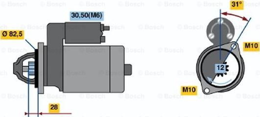 BOSCH 0 001 115 074 - Starteris autodraugiem.lv