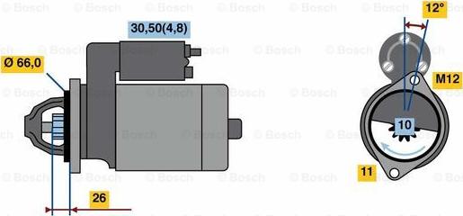 BOSCH 0 001 115 084 - Starteris autodraugiem.lv