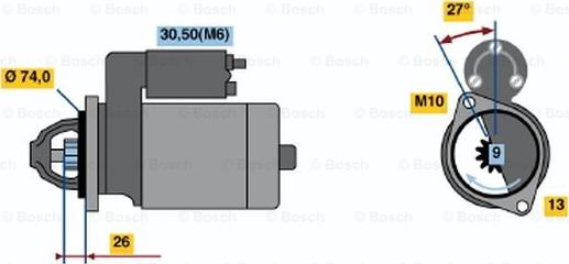 BOSCH 0 001 115 031 - Starteris autodraugiem.lv