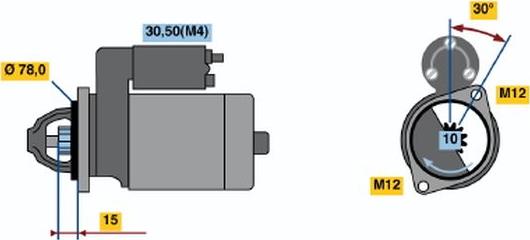 BOSCH 0 001 110 054 - Starteris autodraugiem.lv