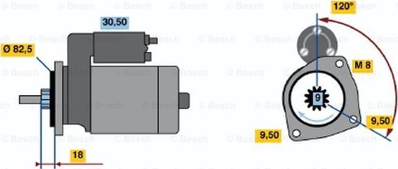 BOSCH 0 001 110 007 - Starteris autodraugiem.lv