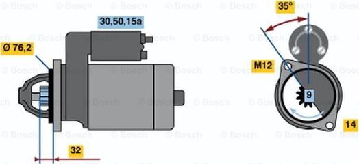 BOSCH 0 001 110 029 - Starteris autodraugiem.lv