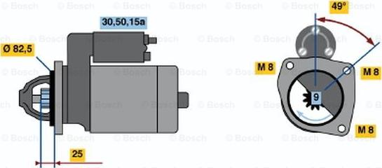 BOSCH 0 001 110 027 - Starteris autodraugiem.lv