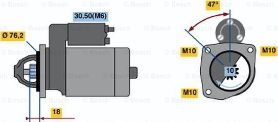 BOSCH 0 001 110 104 - Starteris autodraugiem.lv