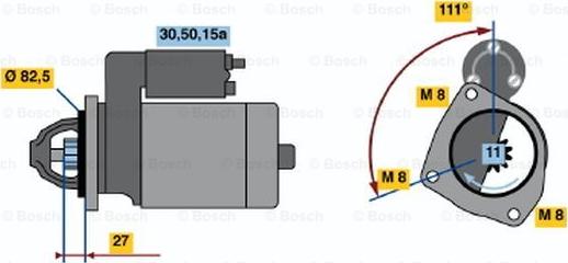 BOSCH 0 001 110 108 - Starteris autodraugiem.lv