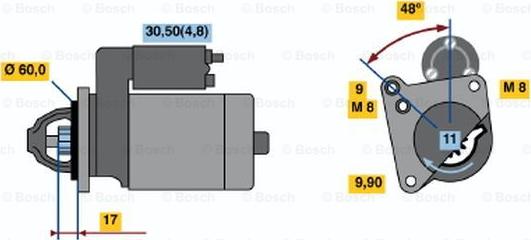 BOSCH 0 001 138 003 - Starteris autodraugiem.lv