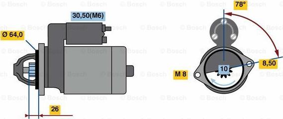 BOSCH 0 001 138 029 - Starteris autodraugiem.lv