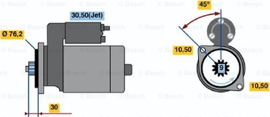 BOSCH 0 001 124 013 - Starteris autodraugiem.lv