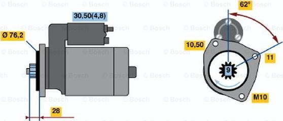 BOSCH 0 001 125 521 - Starteris autodraugiem.lv