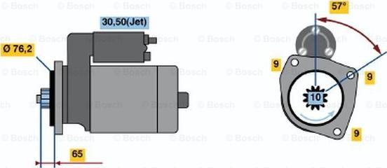 BOSCH 0 001 125 046 - Starteris autodraugiem.lv