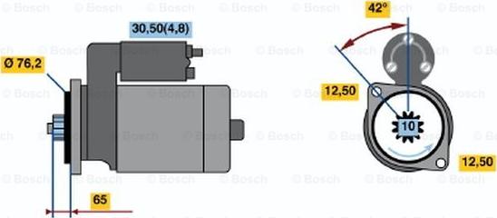 BOSCH 0 001 125 605 - Starteris autodraugiem.lv