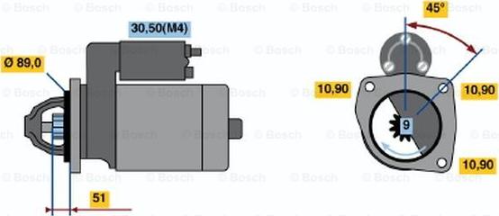 BOSCH 0 001 369 007 - Starteris autodraugiem.lv