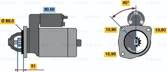 BOSCH 0 986 011 130 - Starteris autodraugiem.lv