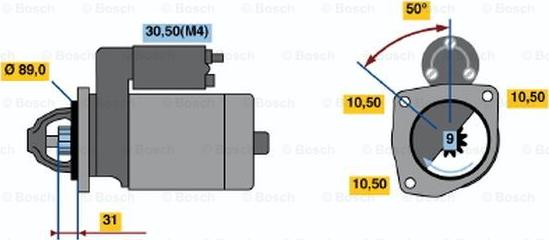 BOSCH 0 001 368 001 - Starteris autodraugiem.lv