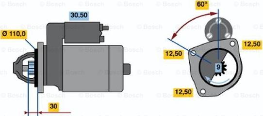 BOSCH 0 001 368 019 - Starteris autodraugiem.lv