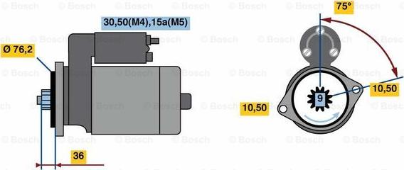 BOSCH 0 001 312 110 - Starteris autodraugiem.lv