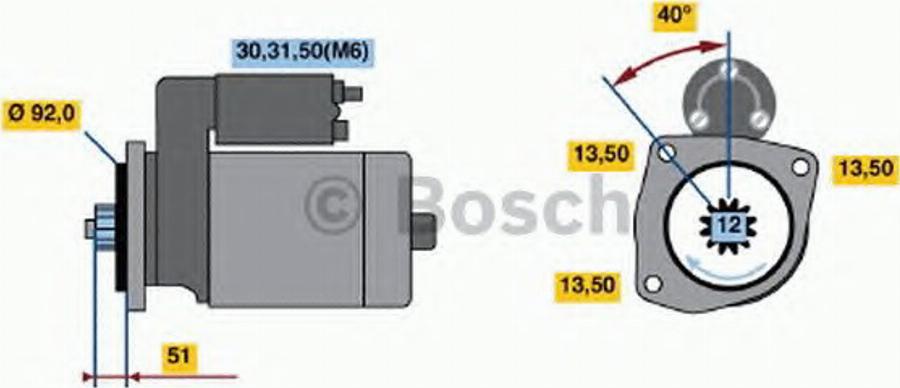 BOSCH 0001330011 - Starteris autodraugiem.lv