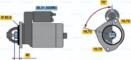 BOSCH 0 986 018 800 - Starteris autodraugiem.lv