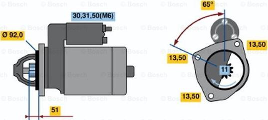 BOSCH 0 001 371 007 - Starteris autodraugiem.lv