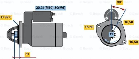 BOSCH 0 001 371 018 - Starteris autodraugiem.lv