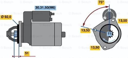 BOSCH 0 001 371 012 - Starteris autodraugiem.lv