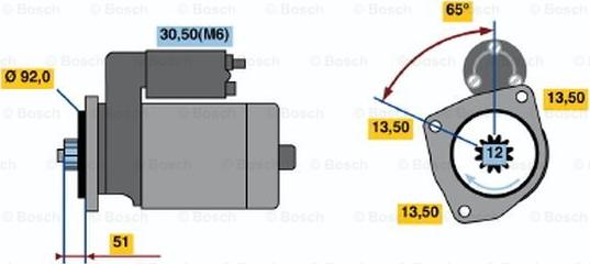 BOSCH 0 001 241 001 - Starteris autodraugiem.lv