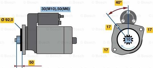 BOSCH 0 001 261 006 - Starteris autodraugiem.lv