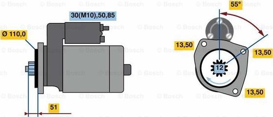 BOSCH 0 001 261 008 - Starteris autodraugiem.lv