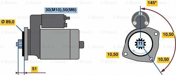 BOSCH 0 001 261 016 - Starteris autodraugiem.lv