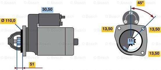 BOSCH 0 001 263 004 - Starteris autodraugiem.lv