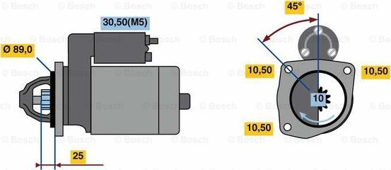 BOSCH 0 001 263 010 - Starteris autodraugiem.lv