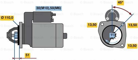 BOSCH 0 001 263 018 - Starteris autodraugiem.lv