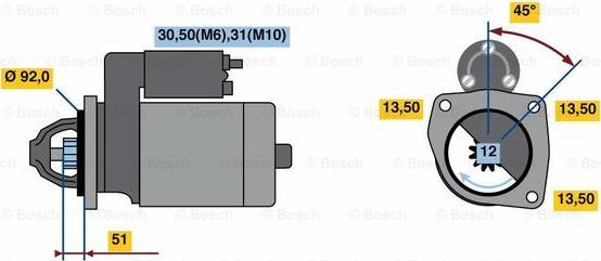 BOSCH 0 001 263 012 - Starteris autodraugiem.lv