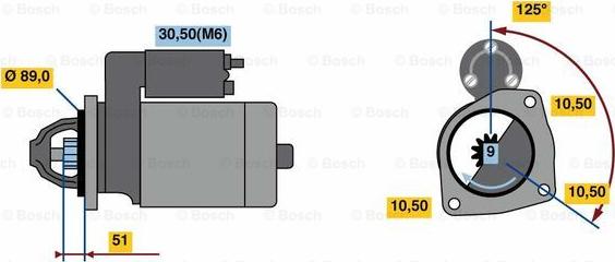 BOSCH 0 001 262 006 - Starteris autodraugiem.lv