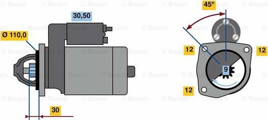 BOSCH 0 001 262 008 - Starteris autodraugiem.lv