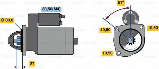 BOSCH 0 001 263 008 - Starteris autodraugiem.lv