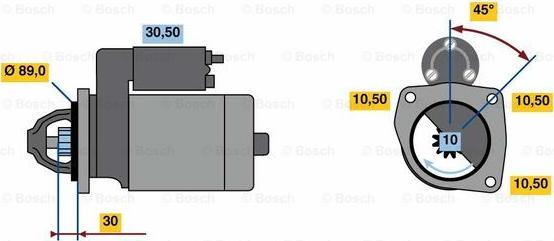 BOSCH 0 001 262 020 - Starteris autodraugiem.lv