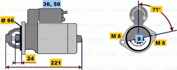 BOSCH 0 001 208 507 - Starteris autodraugiem.lv