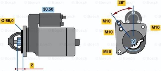 BOSCH 0 001 208 517 - Starteris autodraugiem.lv