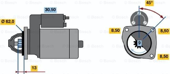 BOSCH 0 001 211 207 - Starteris autodraugiem.lv